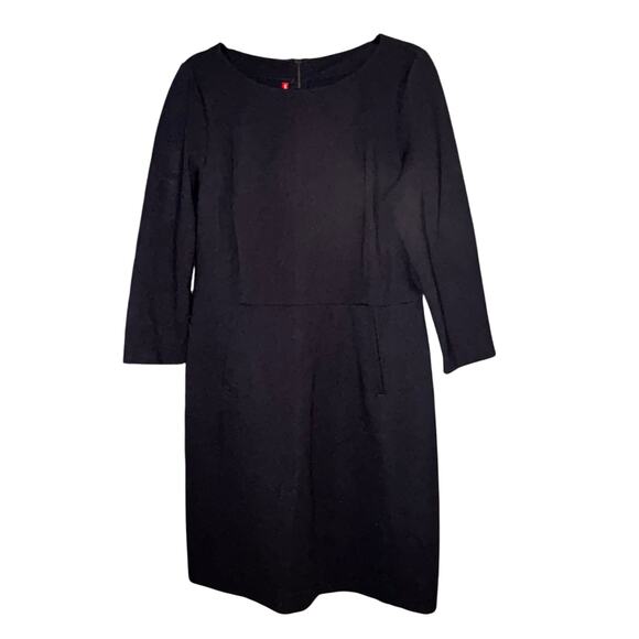 SPANX Blue Ponte Compression Dress Long Sleeve Zip Accents L Fitted Contemporary - Picture 1 of 11